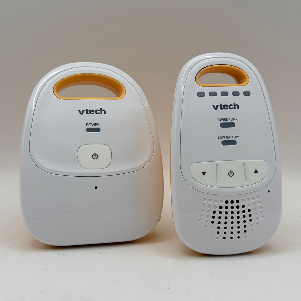 VTech DM111 Digital Audio Baby Monitor White Yellow DECT 6.0 Parent & Baby Unit
